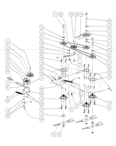 Fabricated Deck Spindle Assembly (2009) Diagram and Parts List for M54-KH (53AH8CT4050-27HP-OHV)(2009 & Before) Cub Cadet Lawn Tractor